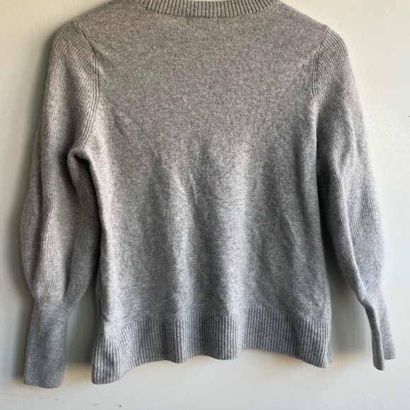 SummerSalt|| Cashmere The Coziest Blend Bishop-Sleeve Sweater, Size small, gray - Picture 9 of 10